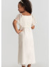 Cape Sleeves Ivory Lace Tea Length Flower Girl Dress